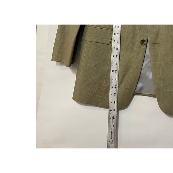 Hart Schaffner Marx Gold Trumpeter Tan Windowpane Sport Coat Brown Pockets - Picture 6 of 7